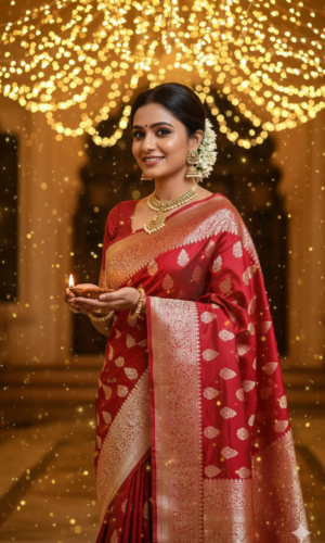 Banarasi Silk Red Saree