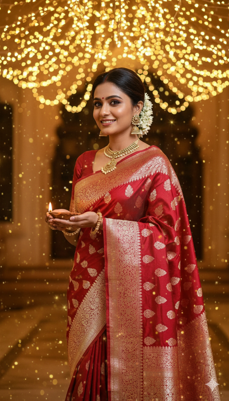 Banarasi Silk Red Saree