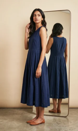 Dark Blue Cotton Dress