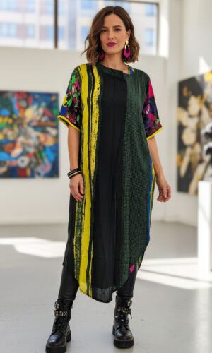 Woman Semi Crepe Digital Designer Tunic