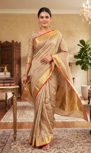 Chanderi Handloom Pattu Silk Saree