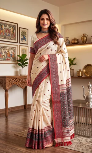 Assam Khadi Cotton Saree