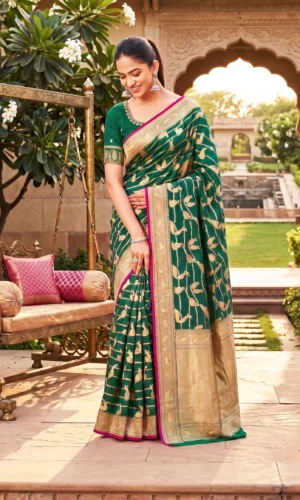 Pure Katan Silk Banarasi Saree with Gold Zari